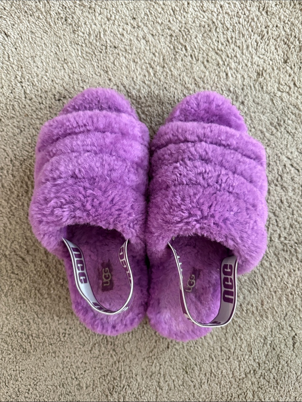 UGG Fluff Slide Slingback in Bright Purple
